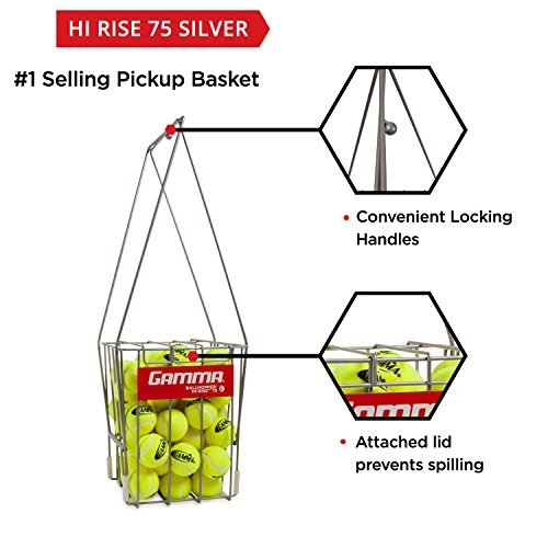 Gamma Sports Tennis Ballhoppers - Durable, Convenient, Heavy Duty Construction, for Tennis Ball Pickup, Carrying and Storage, (Various Designs/Capacities to Hold 50, 55, 75, 90, 110, 140 Balls)