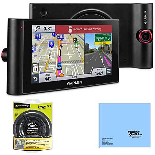 Garmin nuviCam LMTHD 6" GPS Navigation System with Built-in Dashcam, Maps & HD Traffic (010-01378-01) Bundle with Garmin Portable Friction Mount and Cleaning Cloth