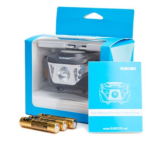 Gen 2 LED Headlamp Flashlight - Bright 170 Lumen White Cree LED + Red Light,Great for Camping,Runing,Light Weight,Water & Shock Resistant, 3 AAA GP Batteries Included.