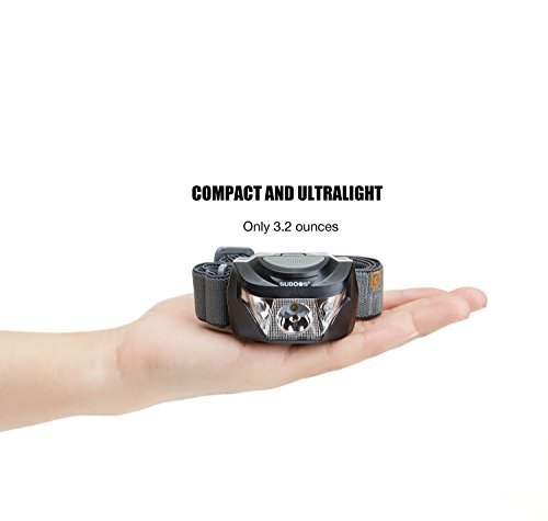 Gen 2 LED Headlamp Flashlight - Bright 170 Lumen White Cree LED + Red Light,Great for Camping,Runing,Light Weight,Water & Shock Resistant, 3 AAA GP Batteries Included.