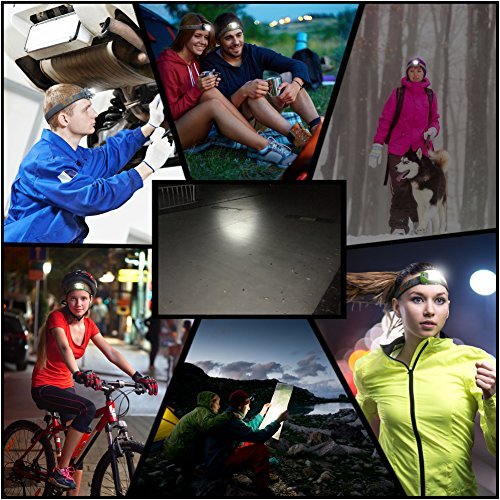 Gen 2 LED Headlamp Flashlight - Bright 170 Lumen White Cree LED + Red Light,Great for Camping,Runing,Light Weight,Water & Shock Resistant, 3 AAA GP Batteries Included.