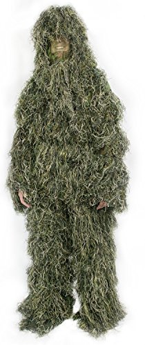 Ghillie Suit Camo Woodland Camouflage Forest Hunting 4-Piece + Bag by VIVO