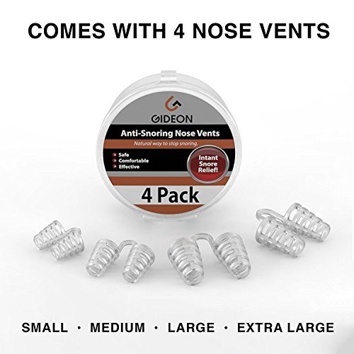 Gideon Instant and Natural Snore Relief Anti-Snoring Nose Vents – (Pack of 4) / Stop Snoring Solution Naturally - Fast and Simple [UPGRADED VERSION] 