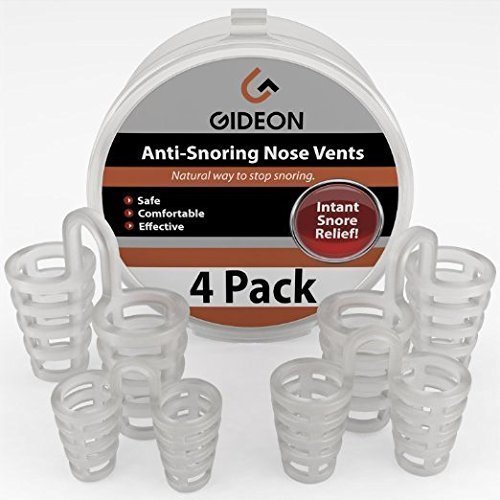 Gideon Instant and Natural Snore Relief Anti-Snoring Nose Vents – (Pack of 4) / Stop Snoring Solution Naturally - Fast and Simple [UPGRADED VERSION] 