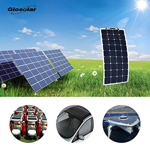 Giosolar 100W 12V high efficiency flexible monocrystalline solar PV panel for motorhome, caravan, camper, boat/yacht