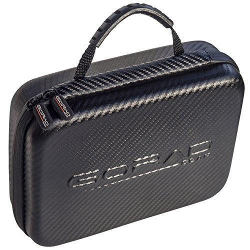 GoRad Gear Carrying Case for GoPro Hero Cameras, Water Resistant Exterior, Shockproof EVA Foam Interior, Zippered Double Mesh Storage Pocket (black)