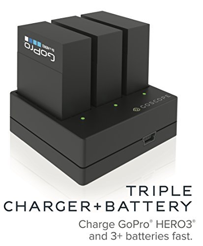 GoScope Triple Charging Dock + Spare Battery for GoPro HERO3/3+