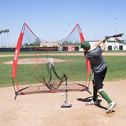 GoSports 7' x 7' Baseball & Softball Practice Hitting & Pitching Net with Bonus Strike Zone, Great for All Skill Levels