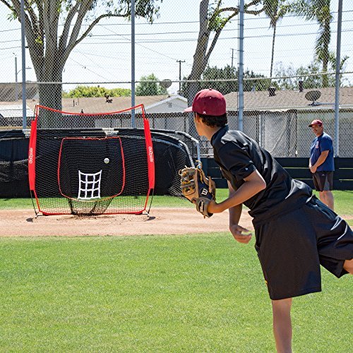 GoSports 7' x 7' Baseball & Softball Practice Hitting & Pitching Net with Bonus Strike Zone, Great for All Skill Levels