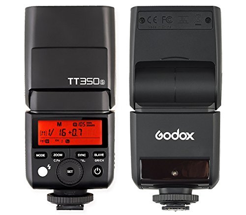 Godox TT350S 2.4G TTL Speedlite Flash for Sony Mirrorless Cameras - GN36 HSS(Max.1/8000s) 0.1-2.2s Recycle Time 210 Full Power Flashes 22 Steps of Power Output(1/1-1/128) 24-105mm Auto/Manual Zooming