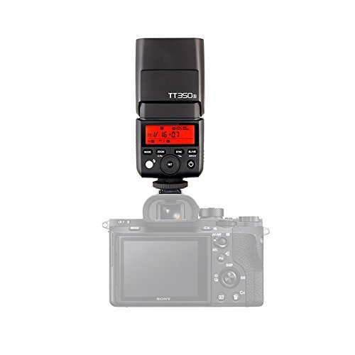 Godox TT350S 2.4G TTL Speedlite Flash for Sony Mirrorless Cameras - GN36 HSS(Max.1/8000s) 0.1-2.2s Recycle Time 210 Full Power Flashes 22 Steps of Power Output(1/1-1/128) 24-105mm Auto/Manual Zooming