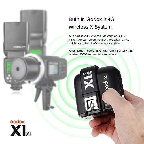 Godox X1T-S 2.4G TTL Wireless Flash Trigger Transmitter for Sony DSLR Cameras with MI Shoe e.g. A77II A7RII A7R A58 A99 ILCE6000L - With Pergear Cleaning Kit