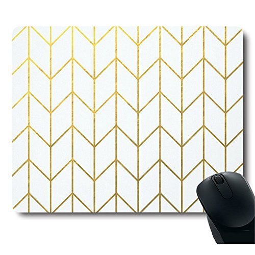 Gold Chevron White Background Modern Chic Mouse pad