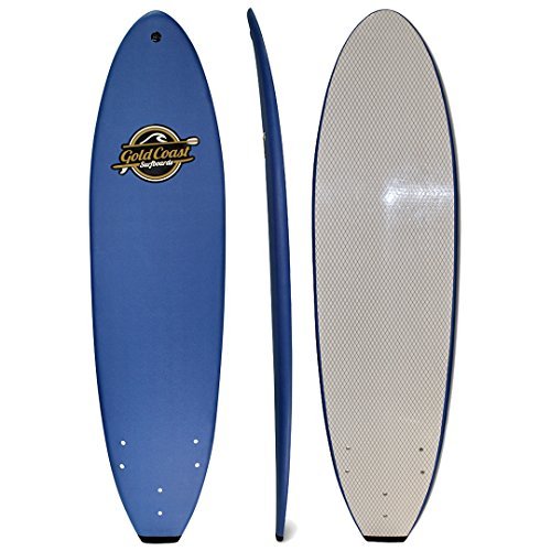 Gold Coast Surfboards - 7' SoftTop Foam Surfboard - The Ruccus - High Performance Foam Surfboard - CrocSkin Foam Deck, Double Concave Bottom Deck, Rubber Logo, 3 Stringers, GoPro Mount, No Wax Needed