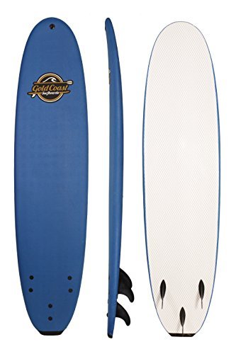 Gold Coast Surfboards - 8' Soft Top Foam Surfboard - The Verve - High Performance Foam Surfboard - CrocSkin Foam Deck, Double Concave Bottom Deck, Rubber Logo, 3 Stringers, GoPro Mount, No Wax Needed