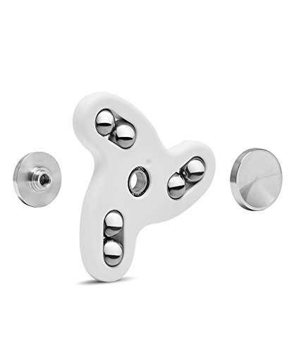 Gorilla Spinners - Upgraded Fidget Spinner Toy with High Speed Quiet Bearing in Premium Metal Gift Box, 2-5 min of Spin Time (white)