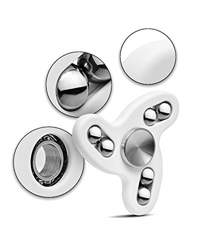 Gorilla Spinners - Upgraded Fidget Spinner Toy with High Speed Quiet Bearing in Premium Metal Gift Box, 2-5 min of Spin Time (white)