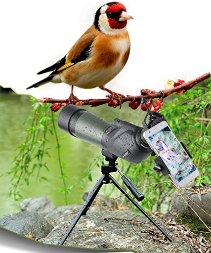 Gosky 15-45X 60 Porro Prism Spotting Scope - Waterproof Spotting scope for Bird Watching Target Shooting Archery Scenery - with Tripod and Digiscoping Adapter - Get the World into Screen