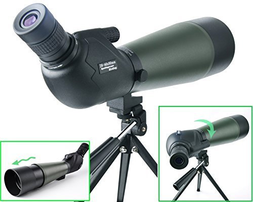 Gosky 20-60X 80 Porro Prism Spotting Scope- Waterproof Scope for Birdwatching Target Shooting Archery Outdoor Activities -with Tripod & Digiscoping Adapter-Get the World into Screen