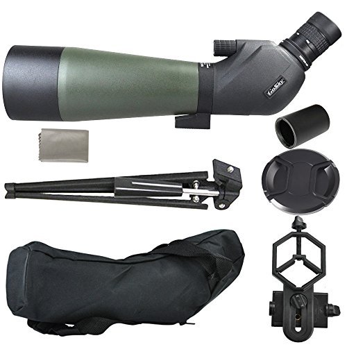 Gosky 20-60X 80 Porro Prism Spotting Scope- Waterproof Scope for Birdwatching Target Shooting Archery Outdoor Activities -with Tripod & Digiscoping Adapter-Get the World into Screen