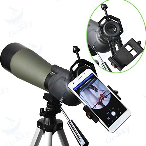 Gosky Universal Cell Phone Adapter Mount – Compatible with Binocular Monocular Spotting Scope Telescope and Microscope – For Iphone Sony Samsung Moto Etc -Record the Nature of the World