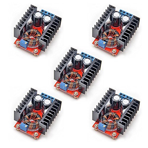 Gowoops 5PCS 150W DC-DC 10-32V to 12-35V Step Up Boost Converter Module Adjustable Power Voltage