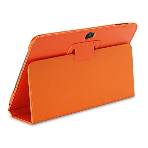 GreatShield TOME Series Flip-Stand Leather Folio Flip Case Smart Cover with Auto Sleep / Wake Feature for Google Nexus 10 inch Tablet (Orange)