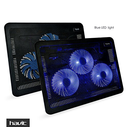 HAVIT HV-F2056 15.6"-17" Laptop Cooling Pad Cooler - Slim Portable USB Powered (3 Fans)