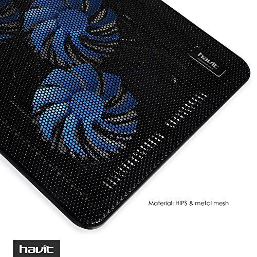 HAVIT HV-F2056 15.6"-17" Laptop Cooling Pad Cooler - Slim Portable USB Powered (3 Fans)