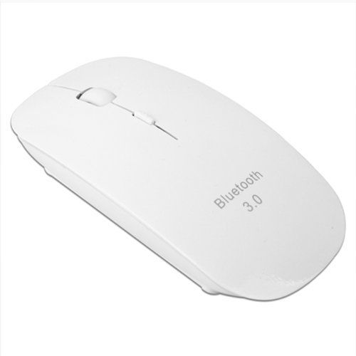 HDE Bluetooth 3.0 Wireless Mouse Optical Ergonomic Slim Profile Mouse with Adjustable DPI 800/1000/1200/1600 (White)