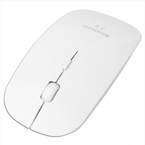 HDE Bluetooth 3.0 Wireless Mouse Optical Ergonomic Slim Profile Mouse with Adjustable DPI 800/1000/1200/1600 (White)