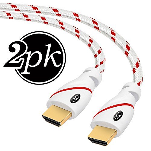 HDMI 15 Feet (4.5 M) 4K Resolution (2-PACK) High Speed HDMI Cable (2.0b) Supports Ethernet, Ultra HD, HDR Video, Bandwidth 18Gbps, Audio Return Channel, 15ft HDCP 2.2 Compliant (Latest Standard)