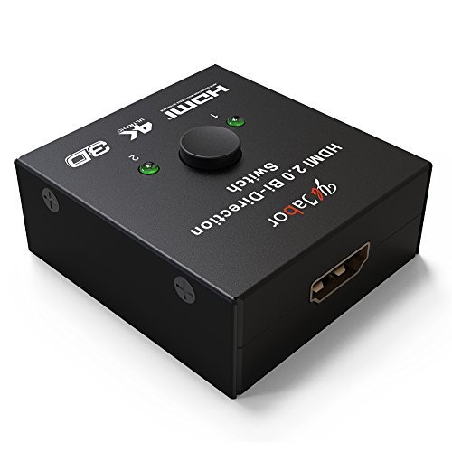 HDMI 2.0 Switch, Jabor 2x1 or 1x2 HDMI Bi-Directional Switcher with HDCP Pass Through, Support UHD 4Kx2K@60Hz & 3D