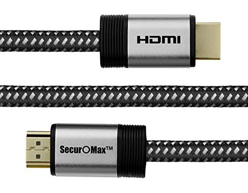 HDMI Cable 1.5 FT (2 Pack) - HDMI 2.0 (4K @ 60Hz) Ready - 30AWG Braided Cord - High Speed 18Gbps - Gold Plated - Ethernet / Audio Return - Video 2160p HD 1080p 3D - Xbox, PlayStation, PC, Apple TV