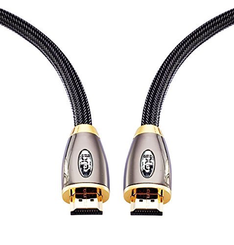 HDMI Cable 10ft - HDMI 2.0 (4K) Ready - 18Gbps- 28AWG Braided Cord  -Gold Plated Connectors - Ethernet, Audio Return - Video 4K 2160p, HD 1080p, 3D - Xbox PlayStation PS3 PS4 PC Apple TV - IBRA RED