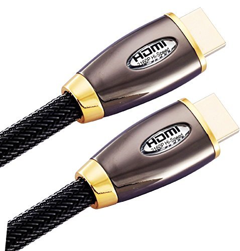 HDMI Cable 10ft - HDMI 2.0 (4K) Ready - 18Gbps- 28AWG Braided Cord  -Gold Plated Connectors - Ethernet, Audio Return - Video 4K 2160p, HD 1080p, 3D - Xbox PlayStation PS3 PS4 PC Apple TV - IBRA RED