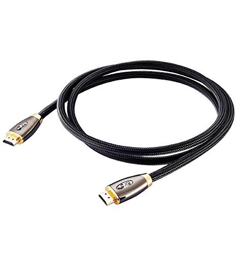 HDMI Cable 10ft - HDMI 2.0 (4K) Ready - 18Gbps- 28AWG Braided Cord  -Gold Plated Connectors - Ethernet, Audio Return - Video 4K 2160p, HD 1080p, 3D - Xbox PlayStation PS3 PS4 PC Apple TV - IBRA RED