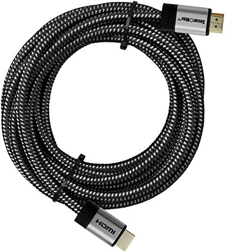 HDMI Cable 15 FT - Braided Cord - 4K HDMI 2.0 Ready - High Speed - Gold Plated Connectors - Ethernet / Audio Return Channel - Video 4K UHD 2160p, HD 1080p, 3D - Xbox PlayStation PS3 PS4 PC Apple TV