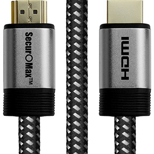 HDMI Cable 3ft - HDMI 2.0 (4K @ 60Hz) Ready - 28AWG Braided Cord - High Speed 18Gbps - Gold Plated Connectors - Ethernet / Audio Return - Video 2160p HD 1080p 3D - Xbox PlayStation PS3 PS4 PC Apple TV