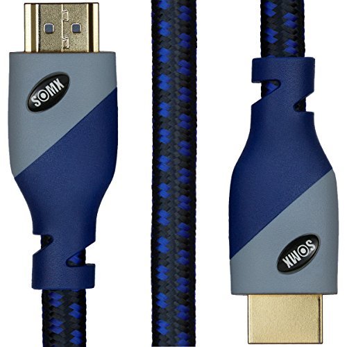 HDMI Cable 6ft - HDMI 2.0 Ready (UHD 4K @ 60Hz, 18Gbps) - Braided Cord (28AWG) - Ultra High Speed - Ethernet & Audio Return - Video 4K 2160p, HD 1080p, 3D - Xbox, PlayStation, PS3, PS4, PC, Apple TV