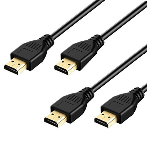 HDMI Cable, Rankie 2-Pack 10 Feet Latest Standard HDMI 2.0 HDTV Cable - Supports Ethernet, 3D, 4K and Audio Return (Black) - R1108A