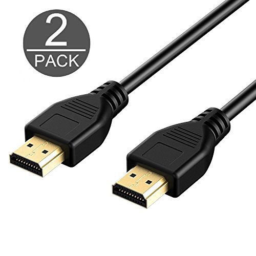 HDMI Cable, Rankie 2-Pack 10 Feet Latest Standard HDMI 2.0 HDTV Cable - Supports Ethernet, 3D, 4K and Audio Return (Black) - R1108A