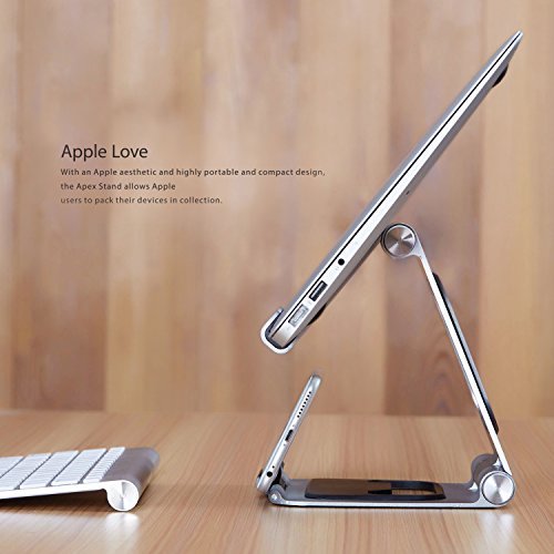 HIRALIY CH019 Aluminum Portable Laptop Stand for 12.9" & Smaller Laptops/ iPad/ Tablets/ (Silver)