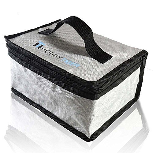 HOBBYTIGER Fire Retardant RC LiPo Battery Charging Bag Safe Sack Pouch Large (Zippered) (215x155x115mm) (1pc)