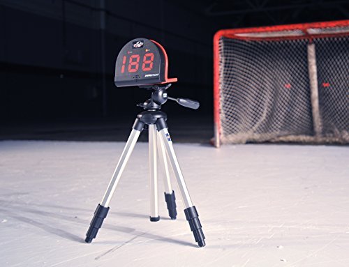 HOCKEYSHOT Puck and Ball Speed Radar Hockey Training Aids Large red 2 1/8" 3 digit LED display Speed range 3 mph to 150 mph.