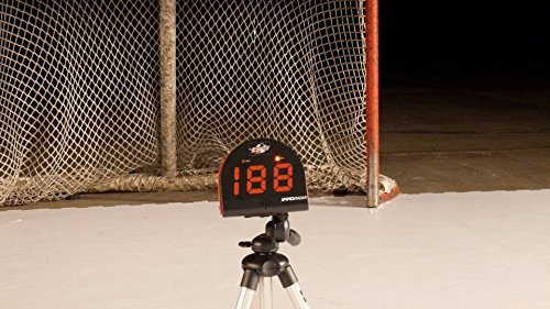 HOCKEYSHOT Puck and Ball Speed Radar Hockey Training Aids Large red 2 1/8" 3 digit LED display Speed range 3 mph to 150 mph.