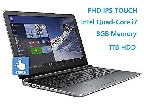 HP Pavilion 15.6" Flagship Laptop, 6th Gen Skylake Intel i7-6700HQ Quad-Core Processor(6M Cache, up to 3.5 GHz), FHD IPS Touchscreen, 8GB DDR3, 1TB HDD, DVD, HDMI, 802.11AC, Windows 10