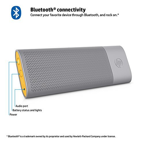 HP Roar Travel Bluetooth Wireless Speaker (Grey/Yellow)