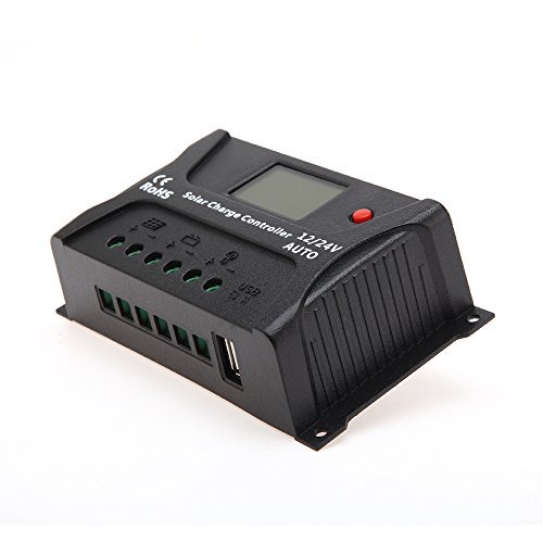 HQST 20 Amp PWM Smart Solar Charge Controller with LCD Display