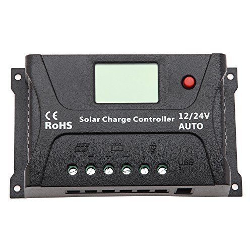 HQST 20 Amp PWM Smart Solar Charge Controller with LCD Display